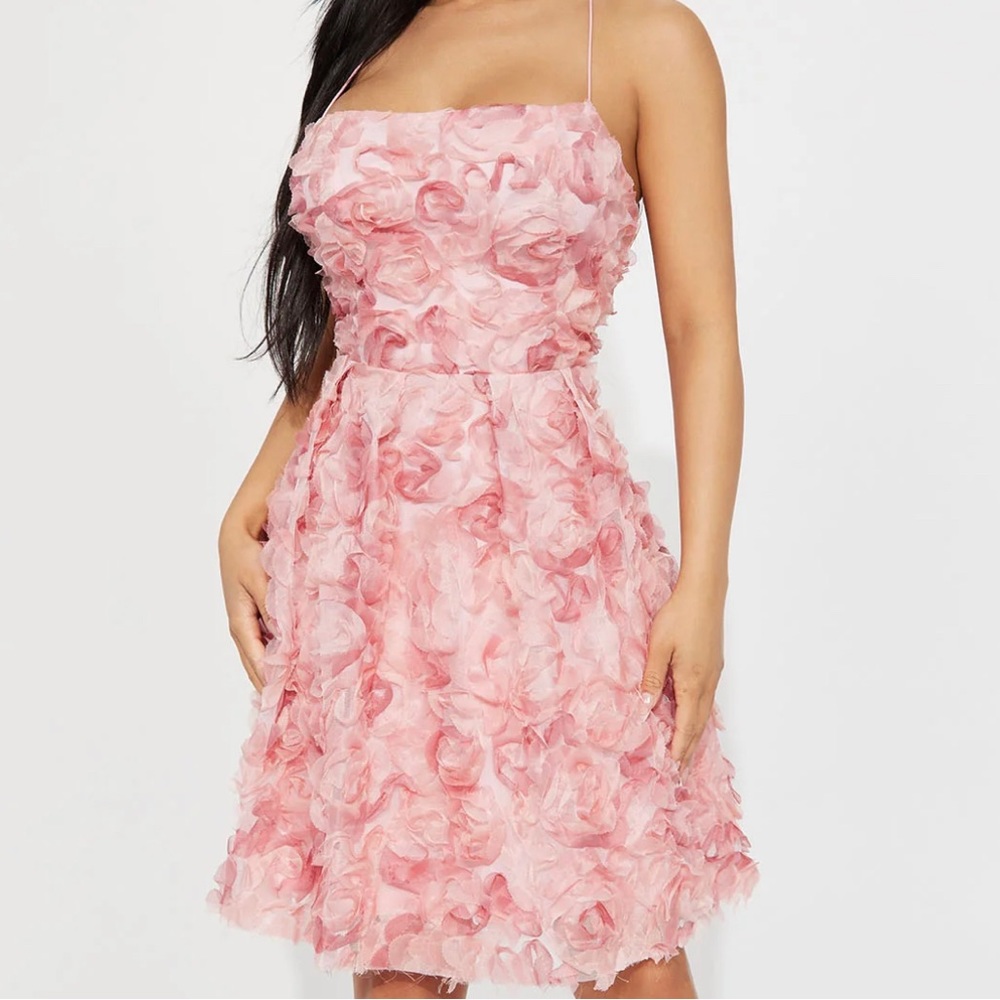 Flower Baby Mini Dress Pink